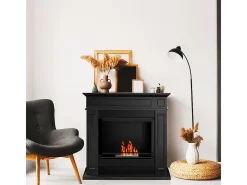 JEFFERSON Chimenea de bioetanol de suelo negra L 89,5 x H 90,5 x P 28