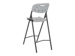 Juego de 2 Taburetes altas de jardín plegables HDPE y acero blancas ES50923