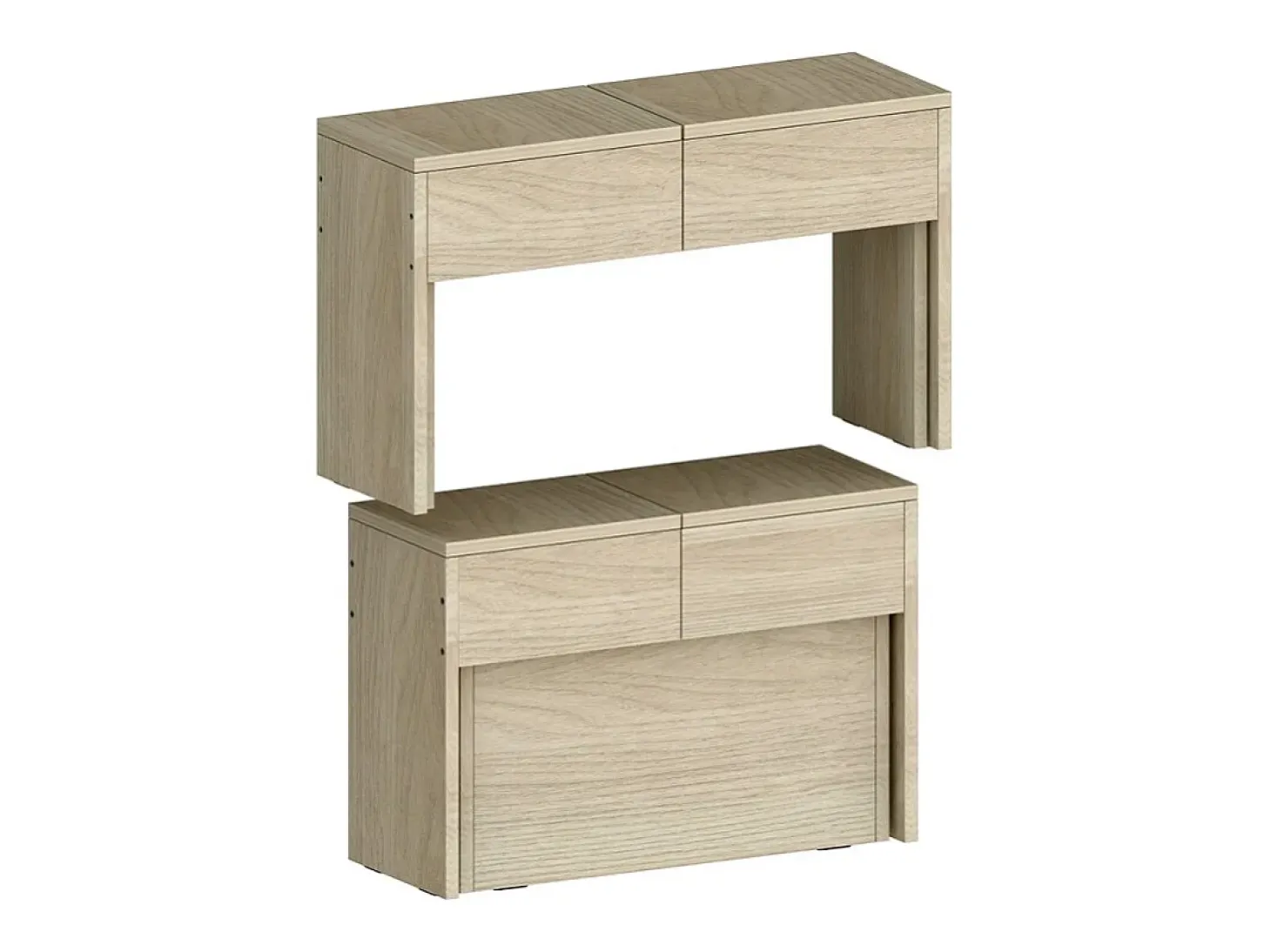 Juego de 2 bancos extensibles 66 - 290 cm para mesa de comedor Pratika A + B - Olmo