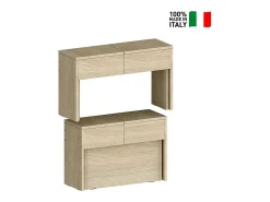 Juego de 2 bancos extensibles 66 - 290 cm para mesa de comedor Pratika A + B - Olmo