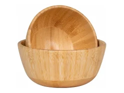 Juego de 2 cuencos de bambú natural.