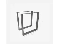 Juego de 2 patas rectangulares para mesa 65x71 cm metal negro industrial Quill