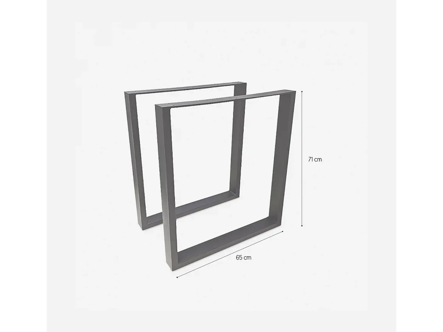 Juego de 2 patas rectangulares para mesa 65x71 cm metal negro industrial Quill