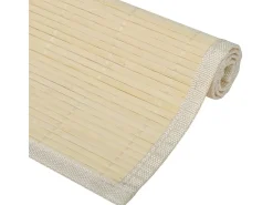 Juego de 6 posavasos de bambú hechos a mano, 30 x 45 cm, naturales y duraderos con soporte antideslizante