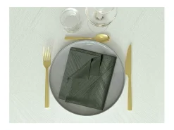 Juego de 3 servilletas 45x45 cm LUXURY verde, por Soleil d'Ocre