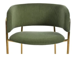 Juego de 4 sillas - 55 x 55 x 80 cm - patas ajustables - metal + polipiel - verde