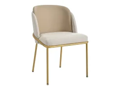 Juego de 2 sillas - 55 x 55 x 85 cm - patas basculantes ajustables - metal + polipiel - beige/caqui