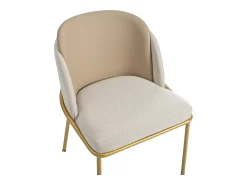 Juego de 2 sillas - 55 x 55 x 85 cm - patas basculantes ajustables - metal + polipiel - beige/caqui