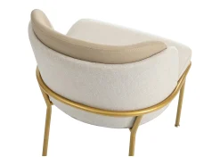 Juego de 2 sillas - 55 x 55 x 85 cm - patas basculantes ajustables - metal + polipiel - beige/caqui