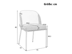 Juego de 4 sillas - 55 x 55 x 85 cm - patas basculantes ajustables - metal + polipiel - Beige/Caqui