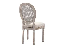 Juego de 2 sillas - Rejilla, tela y madera de hevea - Beige - ANTOINETTE