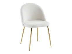 Juego de 2 sillas - Tela bouclette y metal dorado - Blanco. MELBOURNE