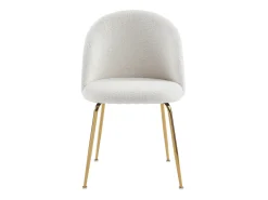 Juego de 6 sillas - Tela bouclette y metal dorado - Blanco. MELBOURNE