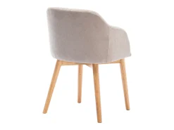 Juego de 2 sillas - Tela y hevea - Beige - JELISA