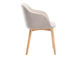 Juego de 2 sillas - Tela y hevea - Beige - JELISA