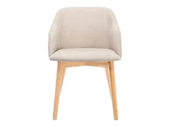 Juego de 2 sillas - Tela y hevea - Beige - JELISA