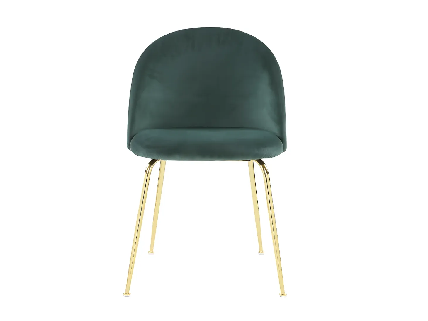 Juego de 6 sillas - Terciopelo y metal dorado - Verde. MELBOURNE