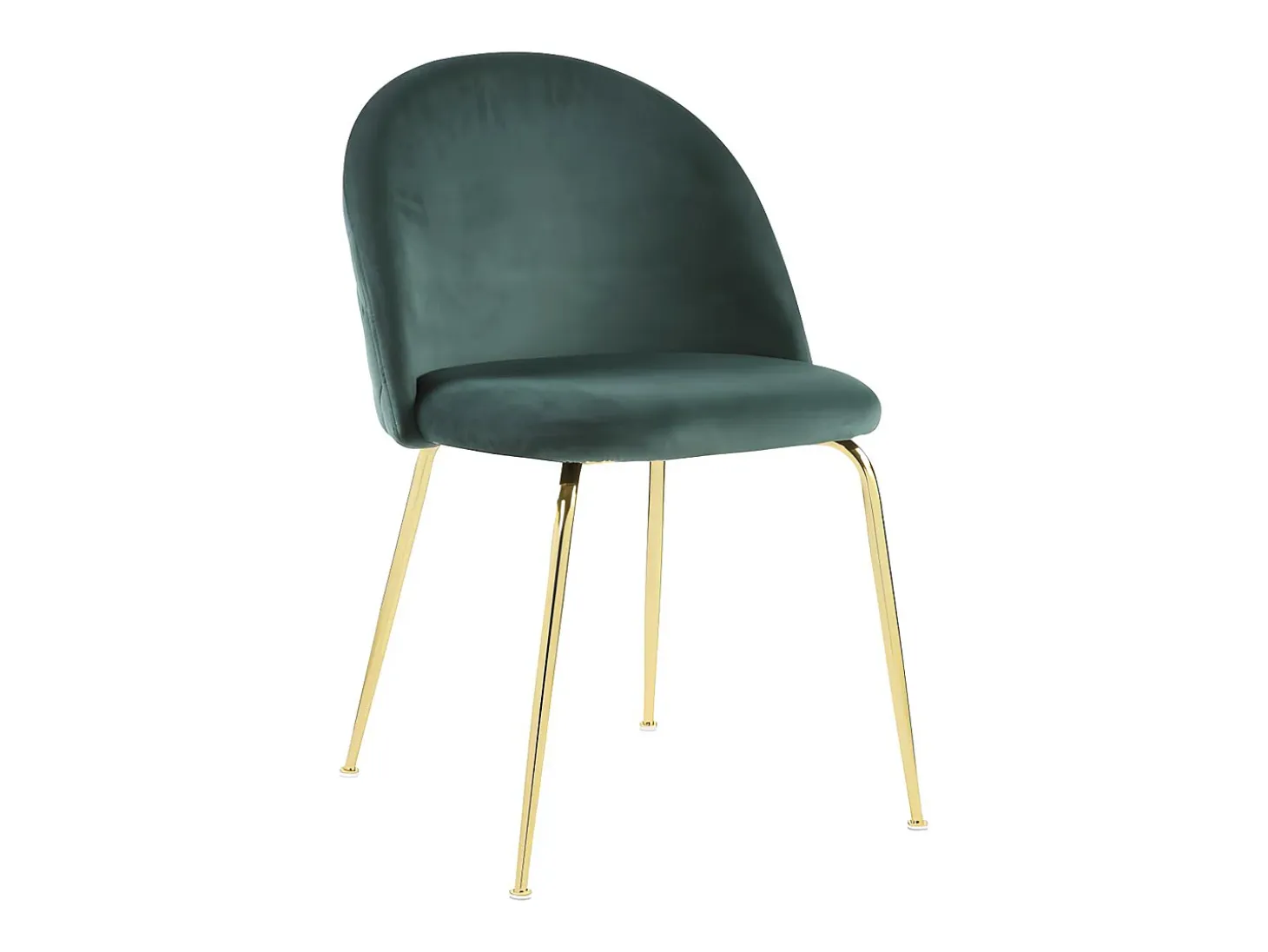 Juego de 2 sillas - Terciopelo y metal dorado - Verde. MELBOURNE