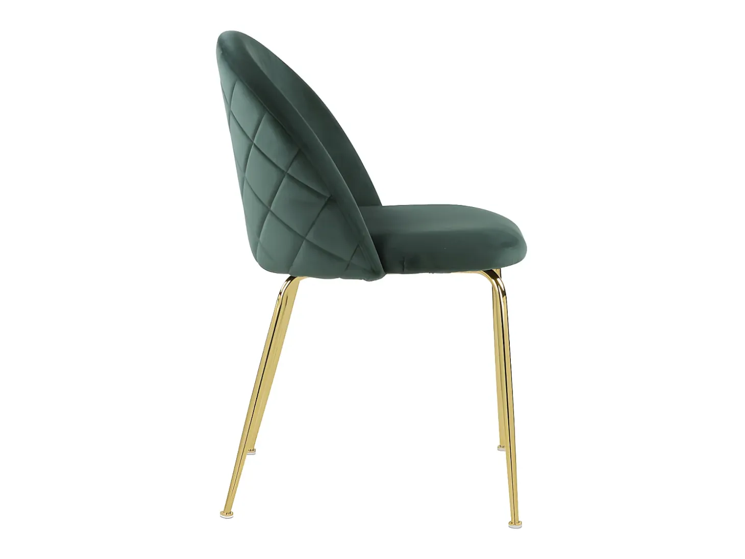 Juego de 2 sillas - Terciopelo y metal dorado - Verde. MELBOURNE