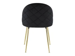 Juego de 2 sillas - Terciopelo y metal dorado - Negro. MELBOURNE