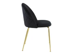 Juego de 2 sillas - Terciopelo y metal dorado - Negro. MELBOURNE