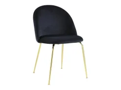 Juego de 2 sillas - Terciopelo y metal dorado - Negro. MELBOURNE