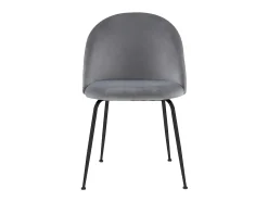 Juego de 2 sillas - Terciopelo y metal negro mate - Gris. MELBOURNE