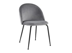 Juego de 2 sillas - Terciopelo y metal negro mate - Gris. MELBOURNE