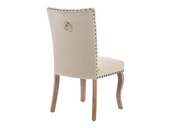 Juego de 4 sillas acolchadas de terciopelo - estructura de madera maciza - beige