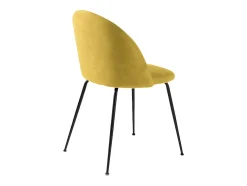 Juego de 4 sillas amarillas en tela moderna "Prince" con relleno cm 50x52 81h