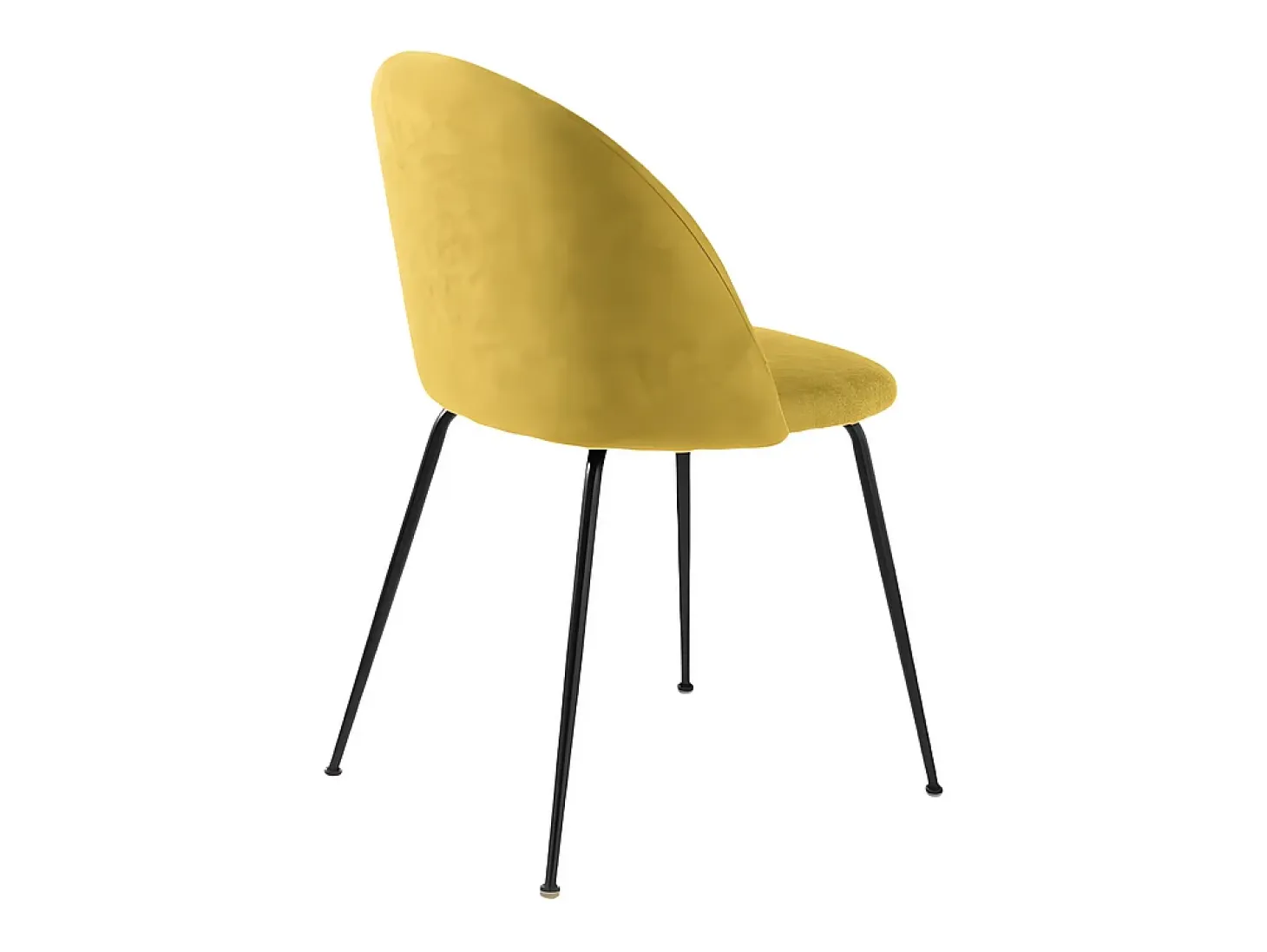 Juego de 4 sillas amarillas en tela moderna "Prince" con relleno cm 50x52 81h