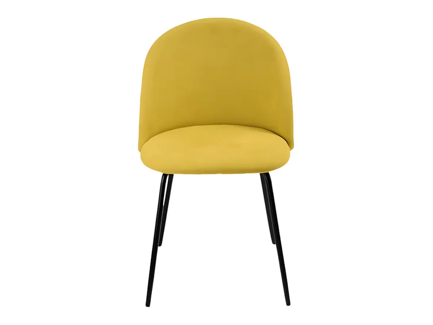 Juego de 4 sillas amarillas en tela moderna "Prince" con relleno cm 50x52 81h