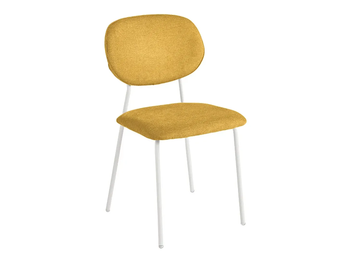 Juego de 2 sillas amarillas modernas "Nika" con revestimiento de tela y estructura de metal cm 48x54 86h