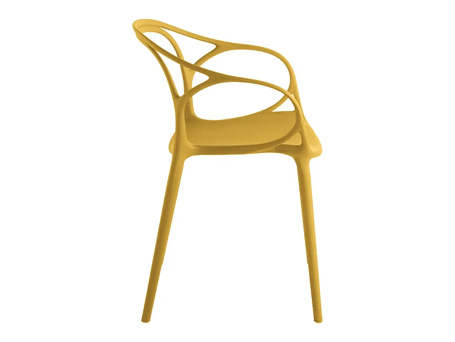 Juego de 2 sillas amarillas modernas "Mistral" para el comedor en polipropileno versátil cm 57x55 80h