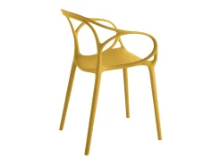 Juego de 2 sillas amarillas modernas "Mistral" para el comedor en polipropileno versátil cm 57x55 80h