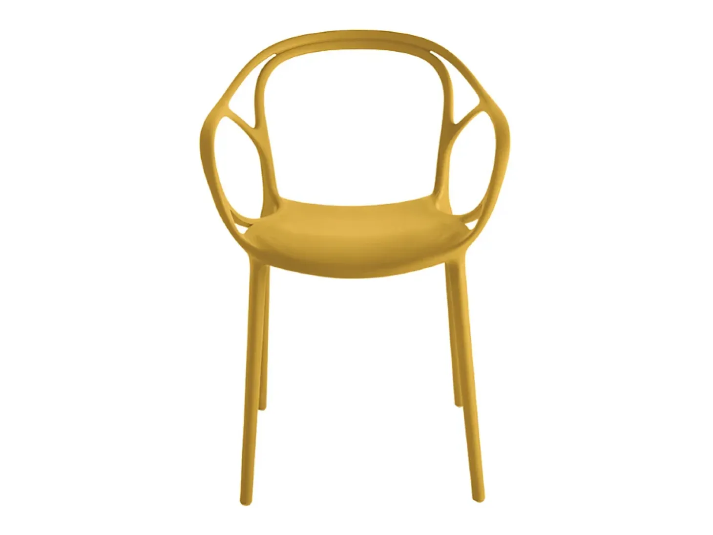 Juego de 2 sillas amarillas modernas "Mistral" para el comedor en polipropileno versátil cm 57x55 80h