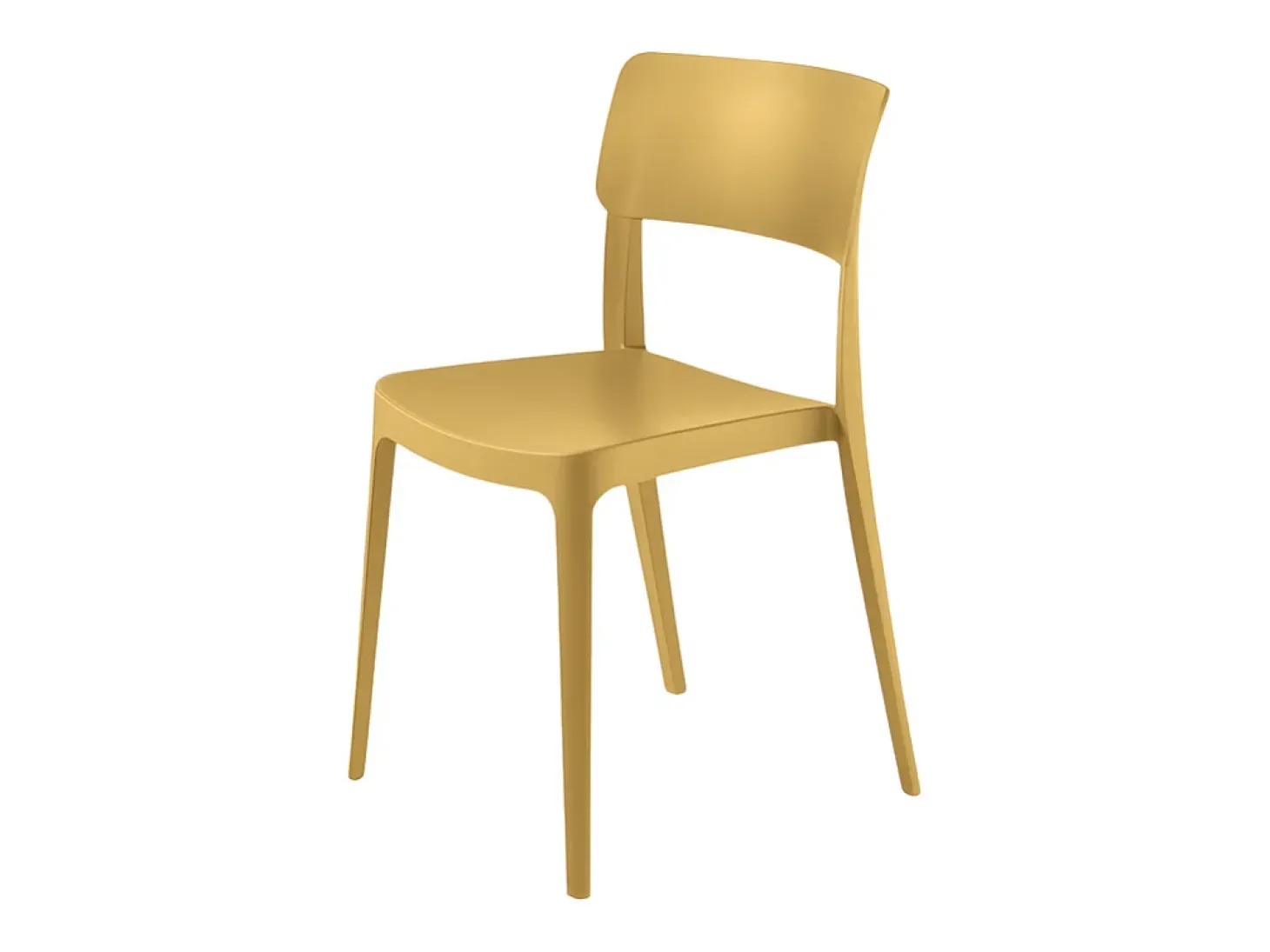 Juego de 4 sillas apilables amarillas "Maribela" en polipropileno cm 50x51 81h