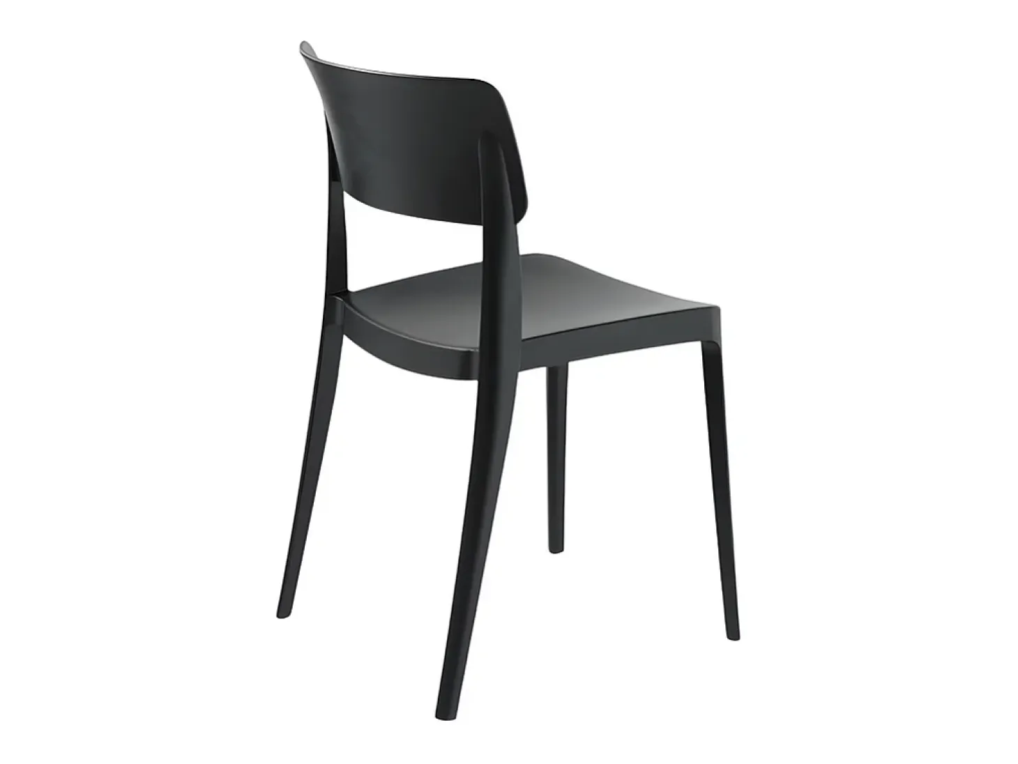 Juego de 4 sillas apilables negras "Maribela" en polipropileno cm 50x51 81h
