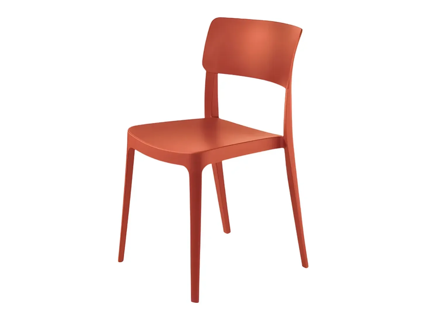 Juego de 4 sillas apilables rojas "Maribela" en polipropileno cm 50x51 81h