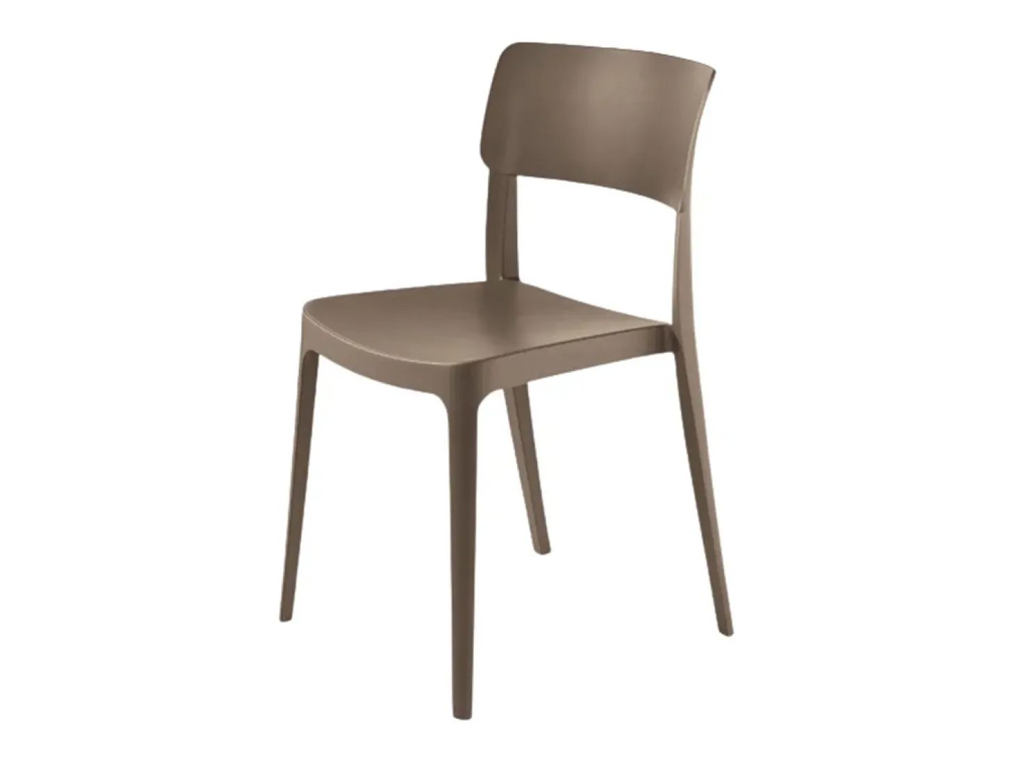 Juego de 4 sillas apilables tortora "Maribela" en polipropileno cm 50x51 81h