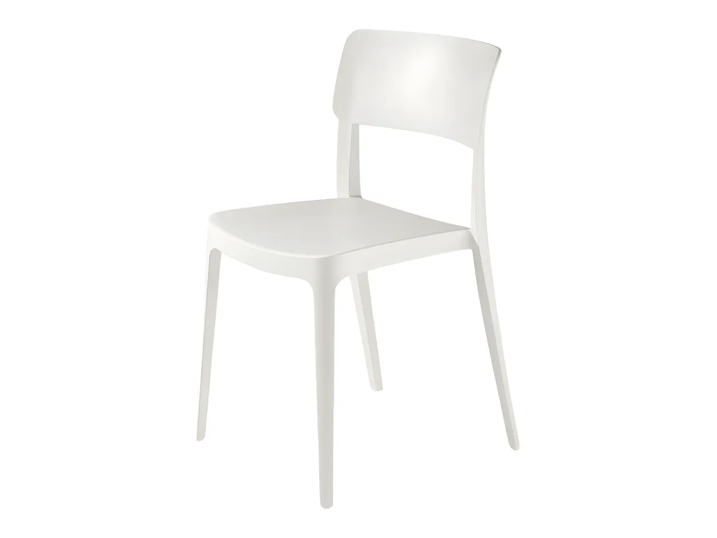 Juego de 4 sillas apilables blancas "Maribela" en polipropileno cm 50x51 81h