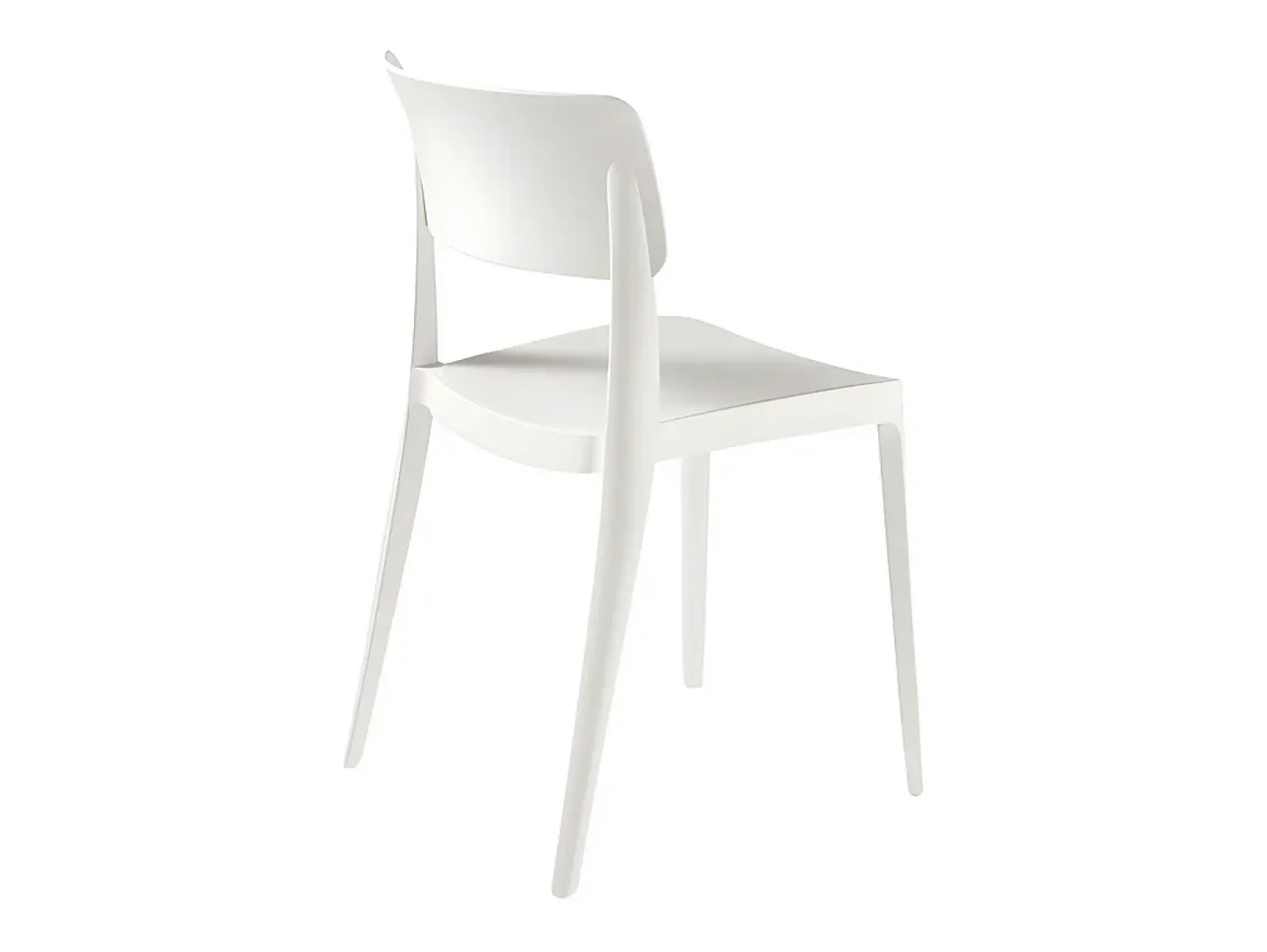 Juego de 4 sillas apilables blancas "Maribela" en polipropileno cm 50x51 81h
