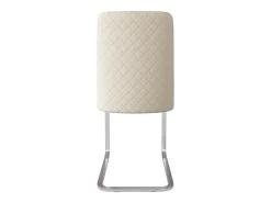 Juego de 2 sillas cantilever de terciopelo - respaldo con diseño de rombos - base de metal plateado - Beige