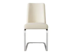 Juego de 2 sillas cantilever de terciopelo - respaldo con diseño de rombos - base de metal plateado - Beige