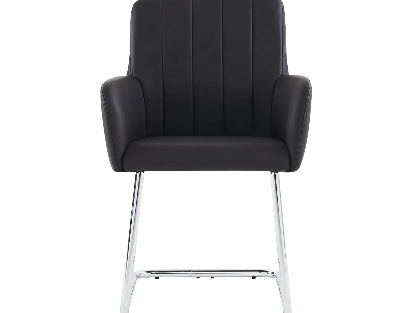 Juego de 2 sillas cantilever tapizadas en piel sintética - Negro