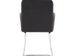 Juego de 2 sillas cantilever tapizadas en piel sintética - Negro