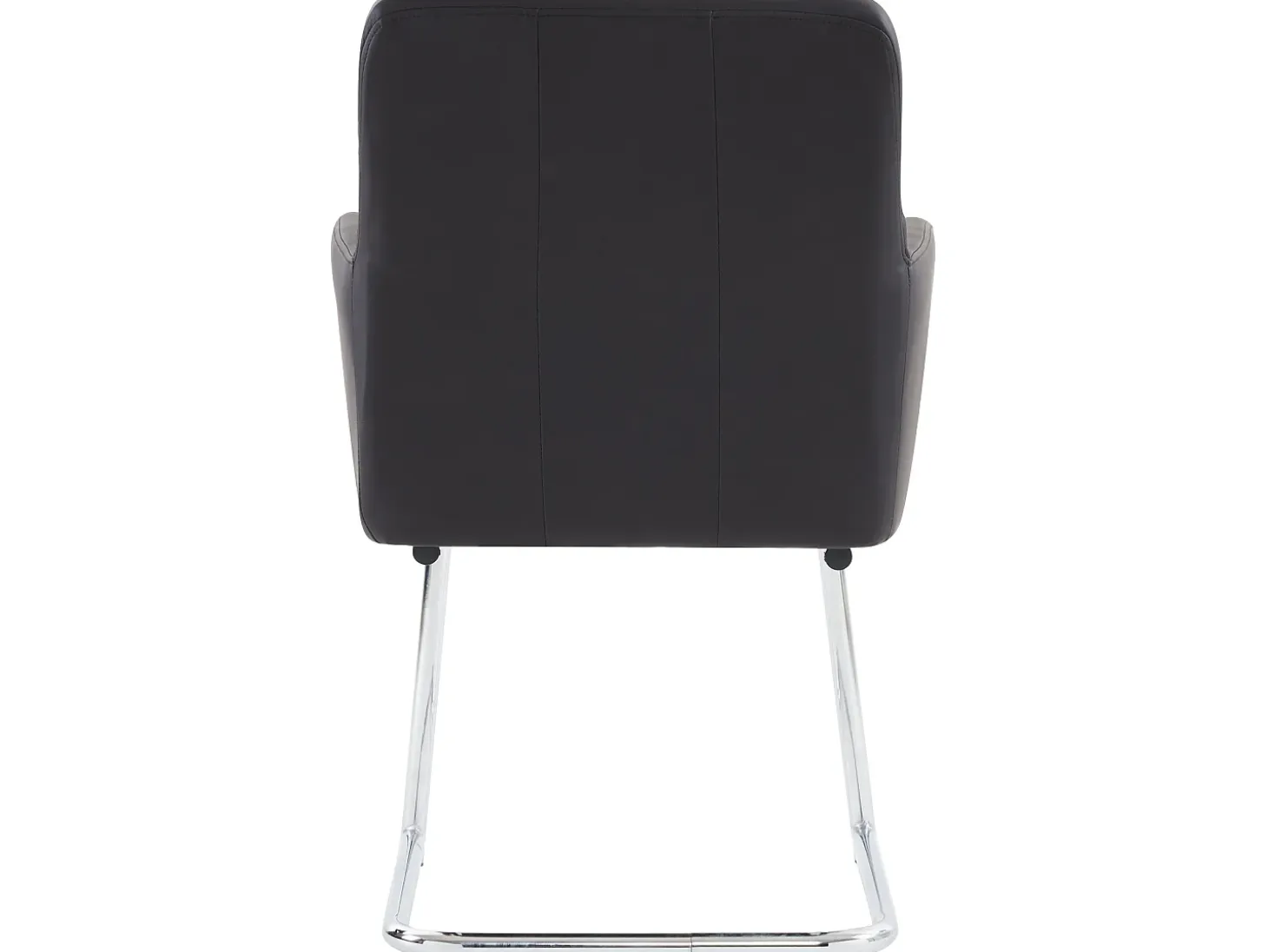 Juego de 2 sillas cantilever tapizadas en piel sintética - Negro