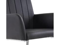 Juego de 2 sillas cantilever tapizadas en piel sintética - Negro