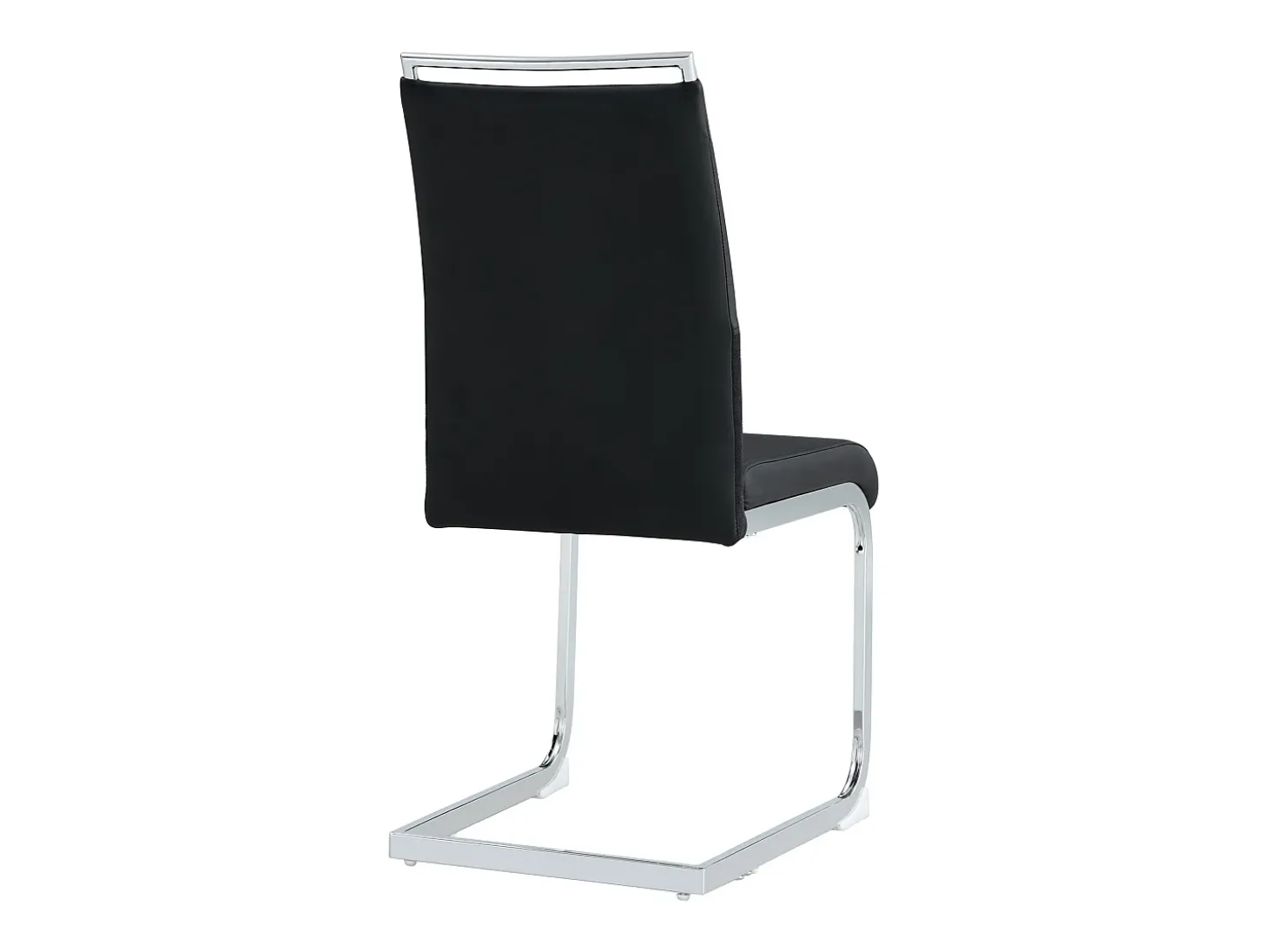 Juego de 2 sillas cantilever con asiento acolchado de PU, color negro