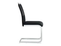 Juego de 2 sillas cantilever con asiento acolchado de PU, color negro